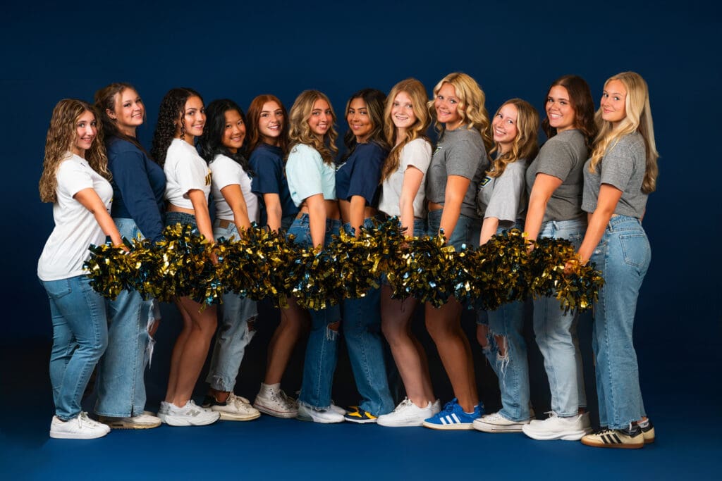 Dance team lined up for full-body portraits on media day